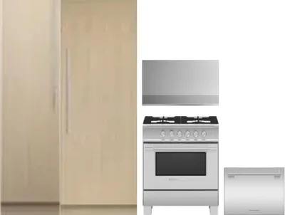 5 Piece Package Includes Refrigerator, Freezer, Range, Hood And Dishwasher
